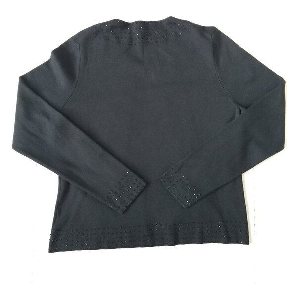 Charter Club Size L Preppy Witchy Cardigan Beading Silk Blend Church Office - Picture 13 of 16